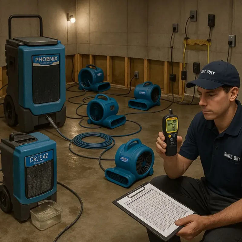 Structural Drying and Dehumidification process in Pickerington, OH